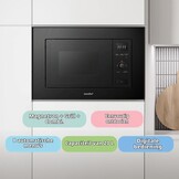 Zwarte Inbouwmagnetron 20L 800W + 1000W Grill - 34% Korting!