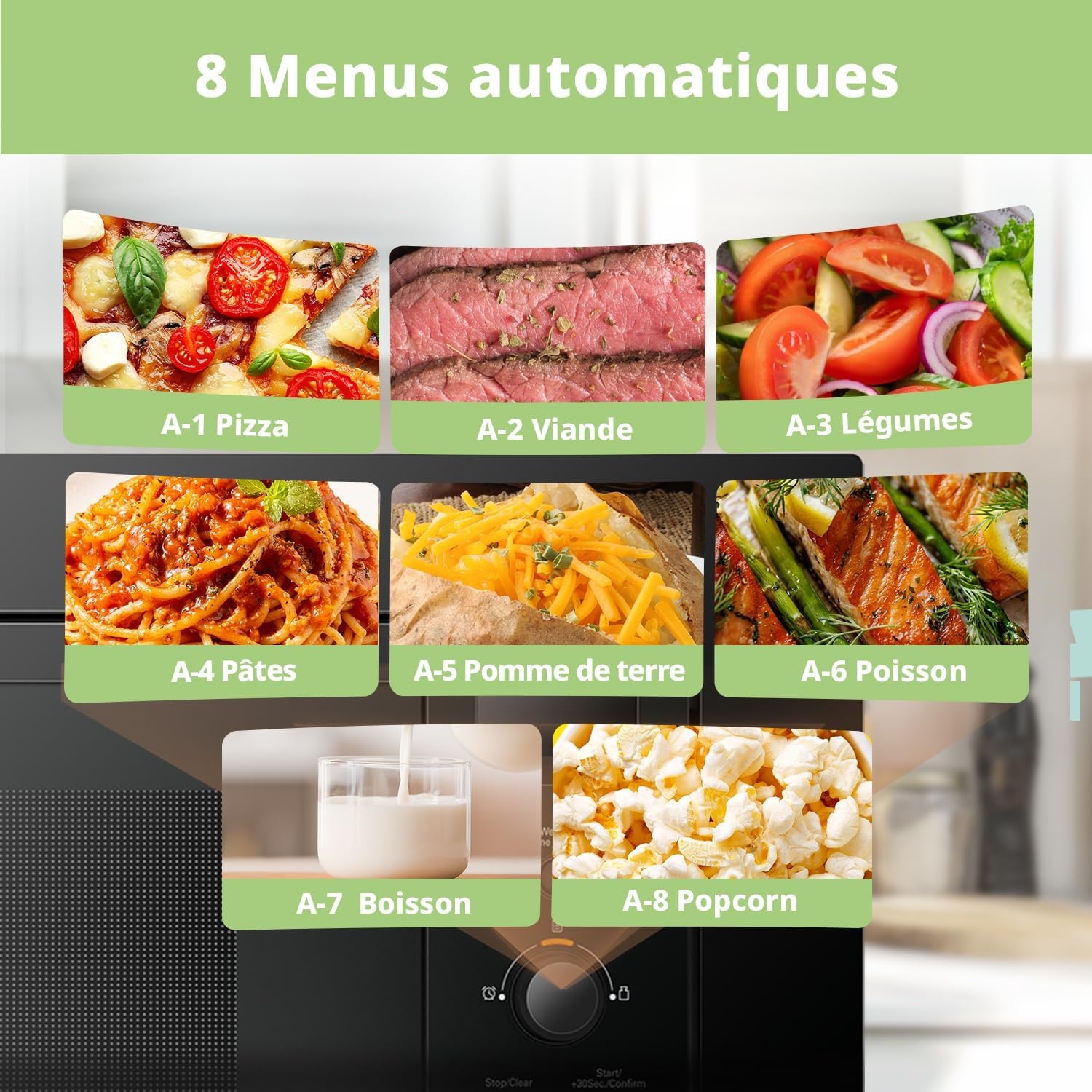 Zwarte Inbouwmagnetron 20L 800W + 1000W Grill - 34% Korting!