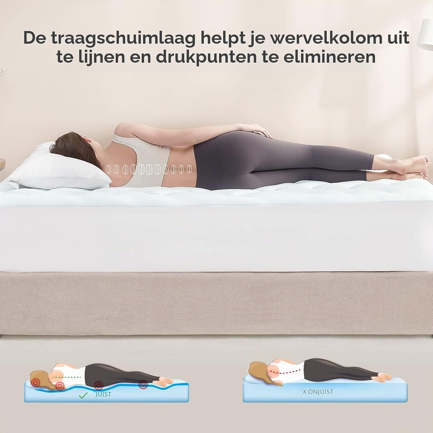 Matrastopper Gel Memory Foam 140x200cm | 28% Korting