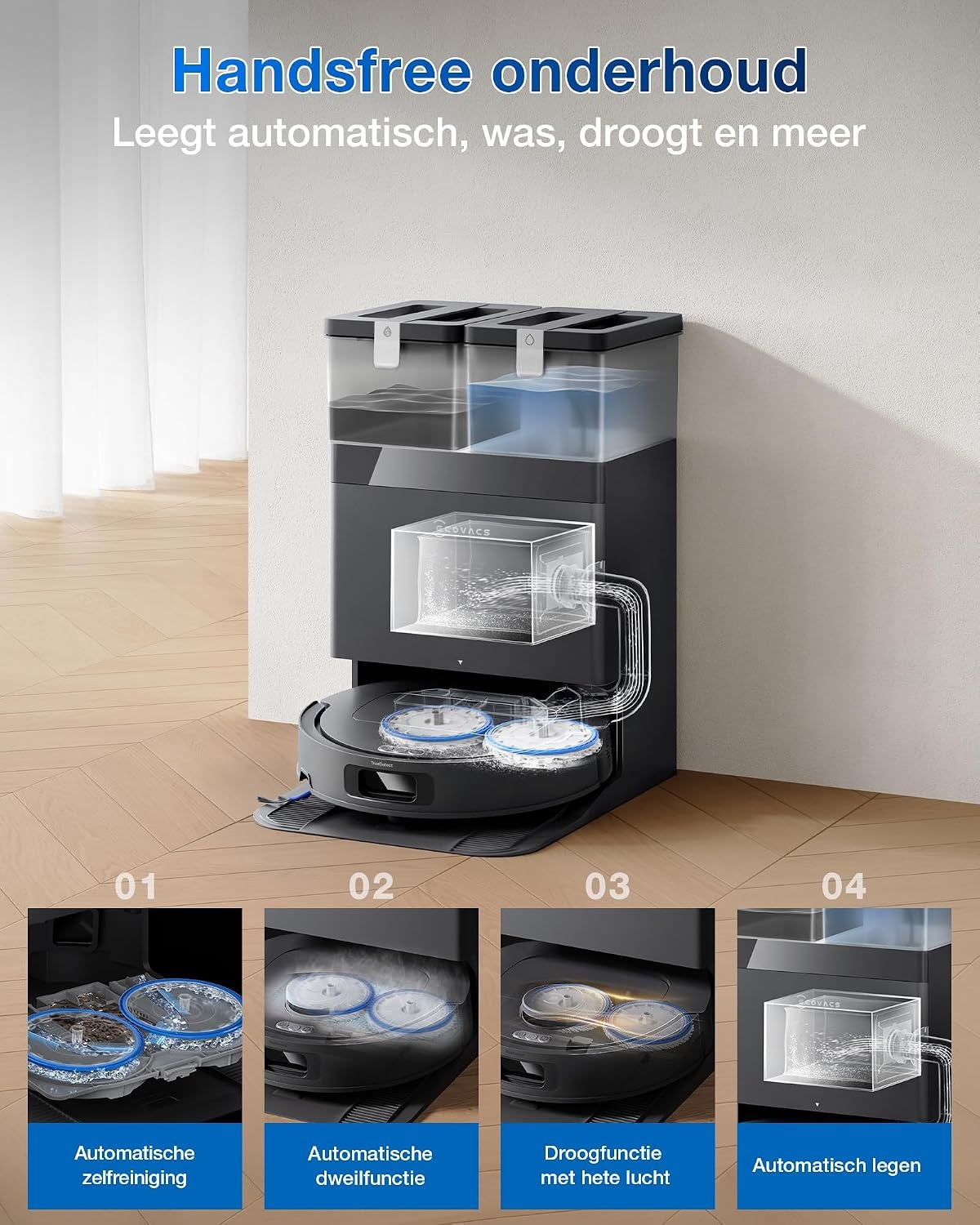 Robotstofzuiger & Dweil met OMNI-station, 20.000 Pa - 55% Korting