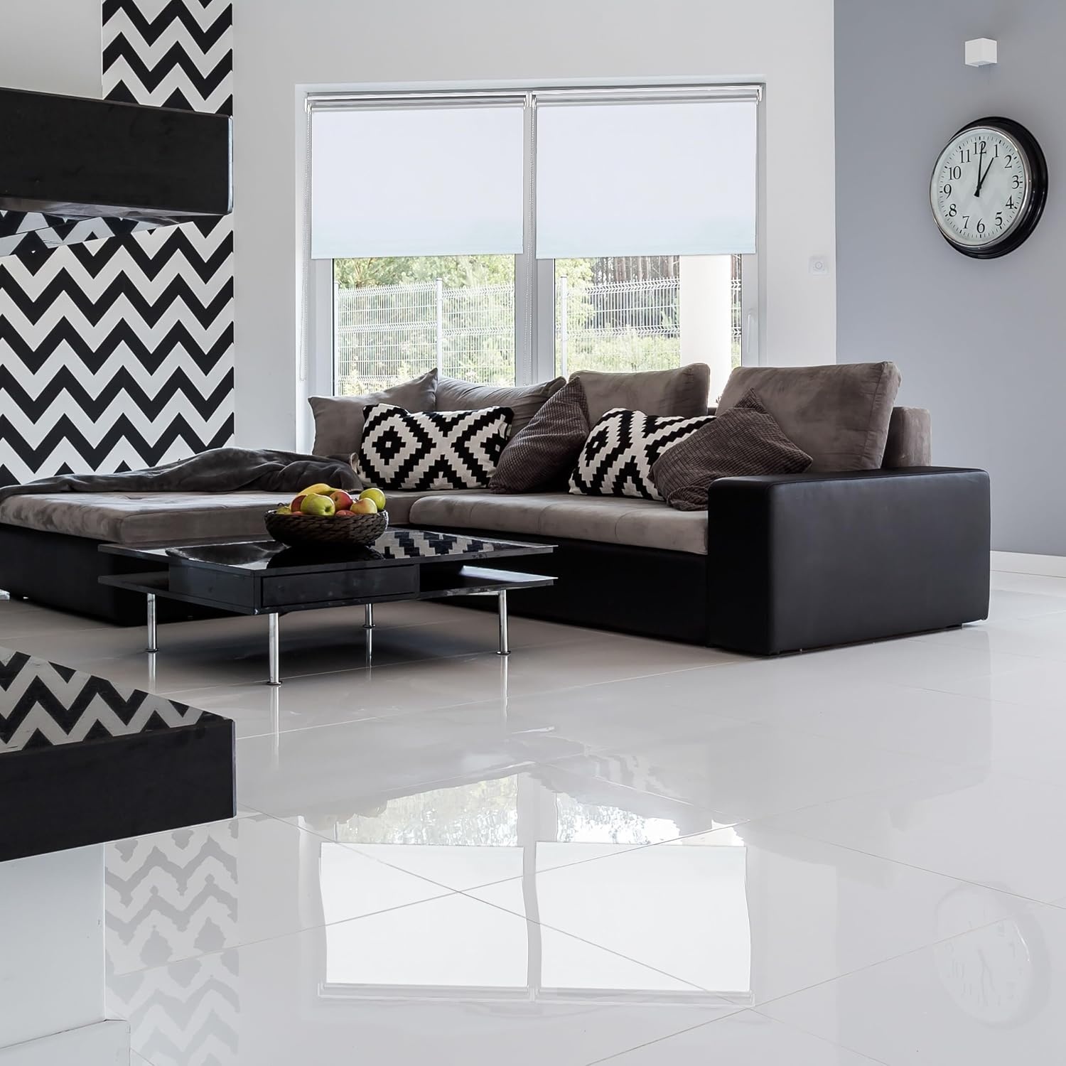 Verduisterend Rolgordijn Wit/Zilver - 80x220 cm - 32% Korting