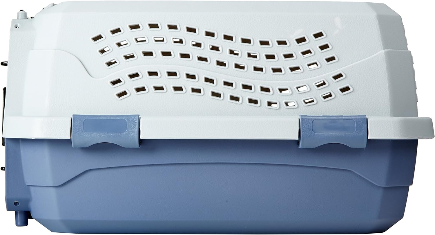 Amazon Basics Bench voor katten, huisdier, twee deuren, bovenlader, blauw, 48,2 x 32 x 25,4 cm (L x B x H) - Maat 48,2 x 32 x 25,4 cm (l x b x h)