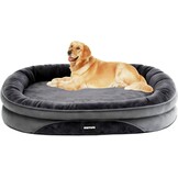 HMTOPE Orthopedisch hondenbed, hondensofa, vierzijdig nekrolkussen, antislip onderkant, hondenmand, afneembaar en wasbaar, middelgrote honden, grote honden, 106 x 79 x 17 cm, donkergrijs