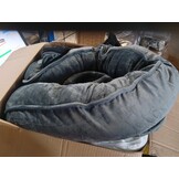 HMTOPE Orthopedisch hondenbed, hondensofa, vierzijdig nekrolkussen, antislip onderkant, hondenmand, afneembaar en wasbaar, middelgrote honden, grote honden, 106 x 79 x 17 cm, donkergrijs