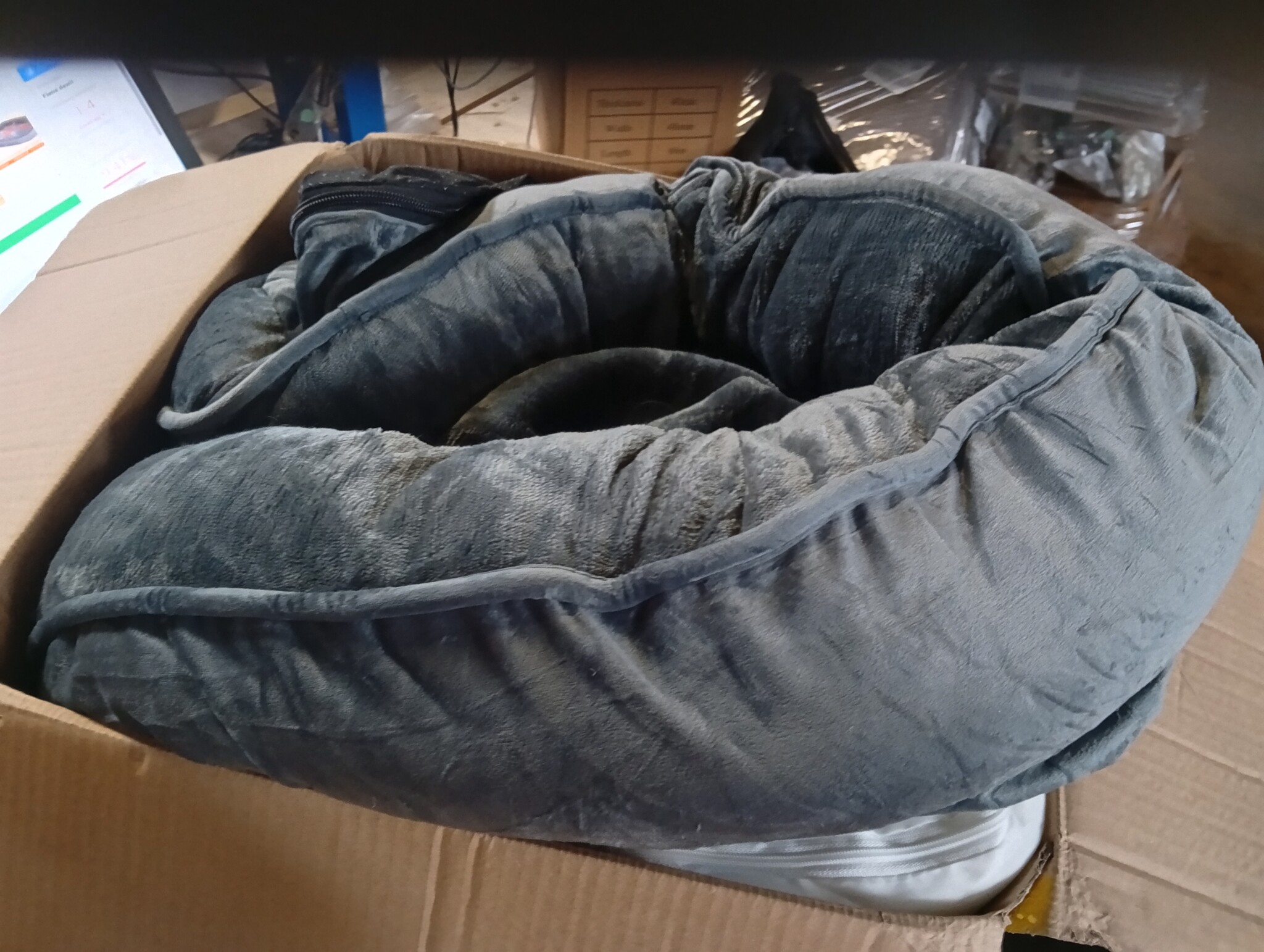 HMTOPE Orthopedisch hondenbed, hondensofa, vierzijdig nekrolkussen, antislip onderkant, hondenmand, afneembaar en wasbaar, middelgrote honden, grote honden, 106 x 79 x 17 cm, donkergrijs