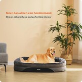 HMTOPE Orthopedisch hondenbed, hondensofa, vierzijdig nekrolkussen, antislip onderkant, hondenmand, afneembaar en wasbaar, middelgrote honden, grote honden, 106 x 79 x 17 cm, donkergrijs