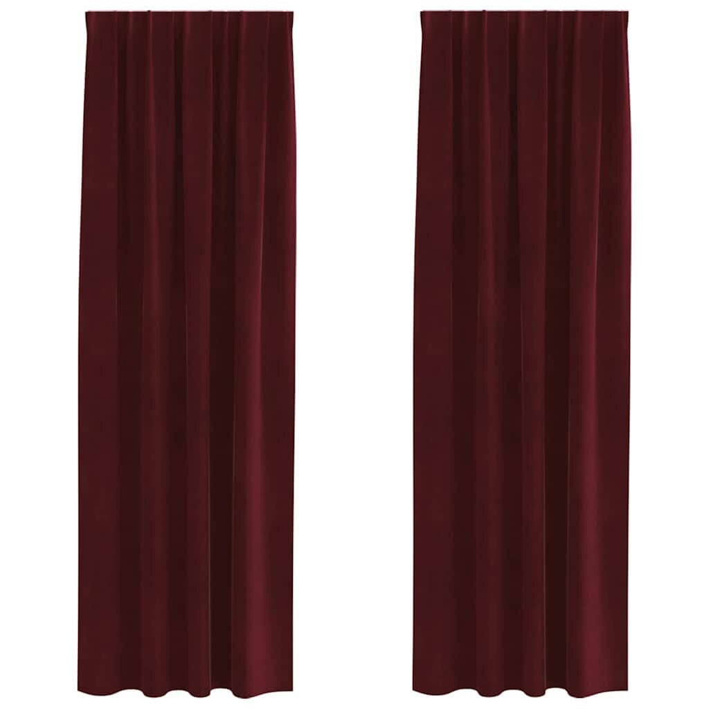 vidaXL Gordijnen 2 st Wijnrood 140 x 225 cm fluweel