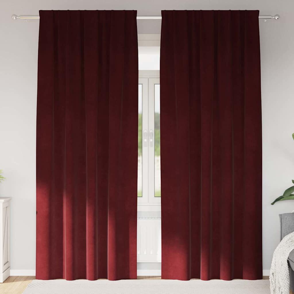 vidaXL Gordijnen 2 st Wijnrood 140 x 225 cm fluweel