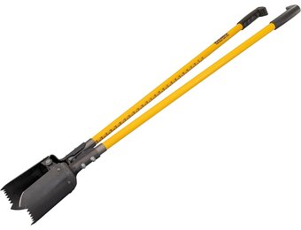 Roughneck Grondboor met gekartelde bladen en dieptemeter - 145 cm - Geel