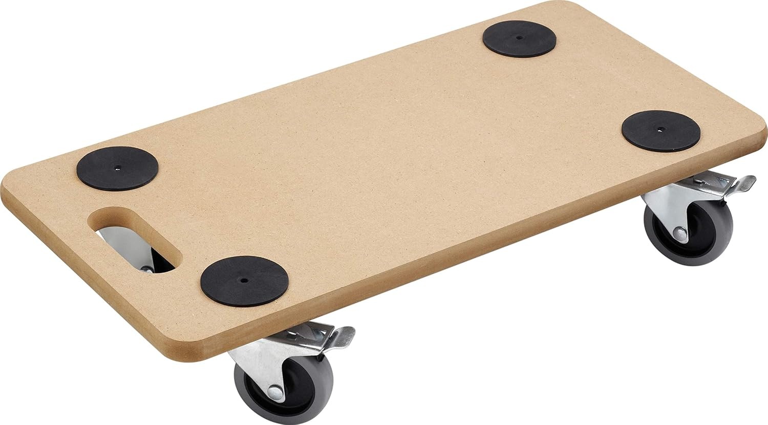 Metafranc Transportroller 590 x 290 mm - 200 kg draagkracht - MDF-plaat - PP-wielen/meubelroller/transporthulp voor verhuizing/rolwagen voor meubeltransport/kratenroller van hout / 820040