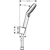 hansgrohe Crometta badset Vario EcoSmart 9 l/min/Porter 'S met doucheslang 125 cm wit/chroom, 26693400 - Maat set met doucheslang 1,25m