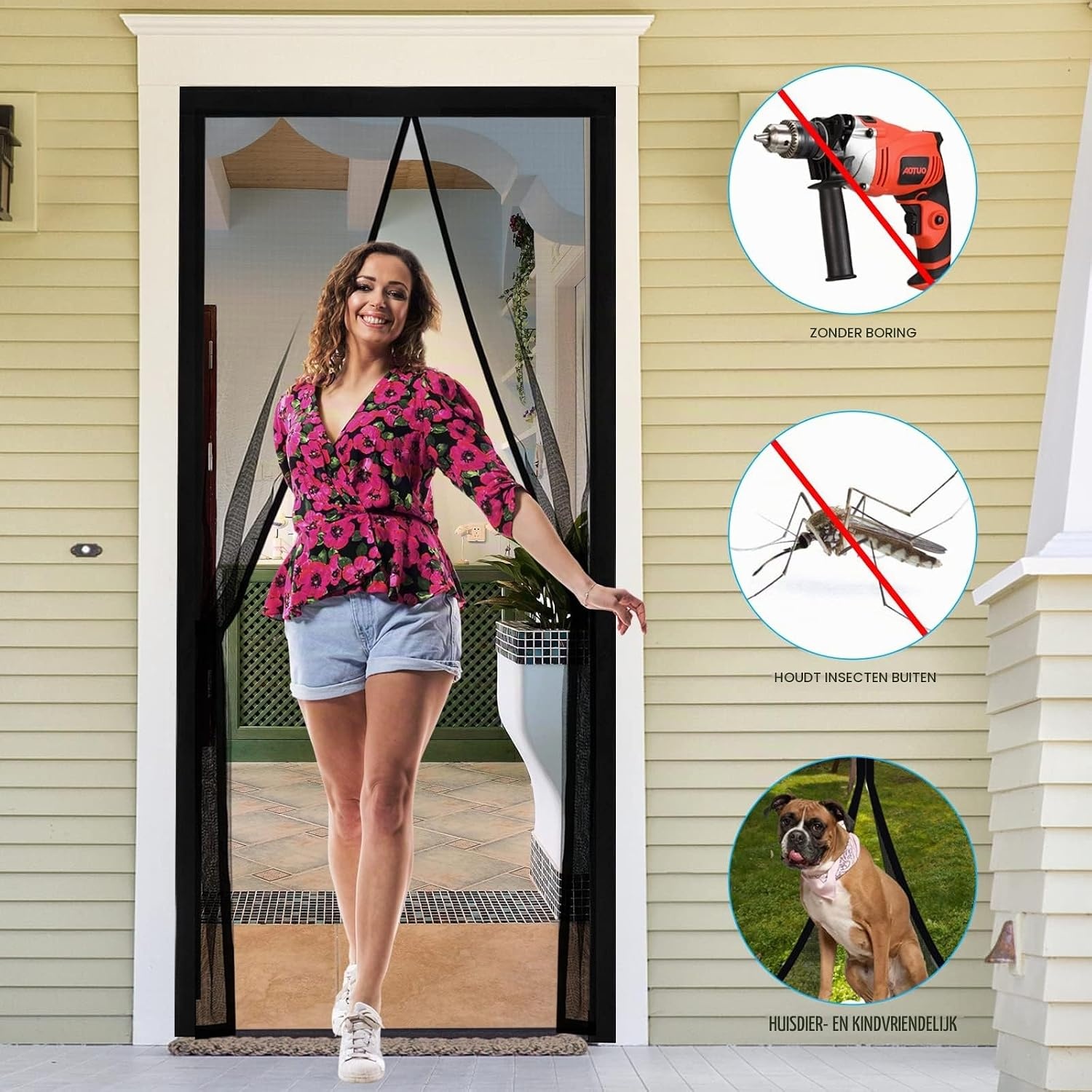 Fillis Magnetisch vliegengaas voor deur, 75 x 210 cm, insectenbescherming, balkondeur, van glasvezel, vliegengordijn, zonder boren, magneetgordijn, deurgordijnen voor balkon, woonkamer, slaapkamer,