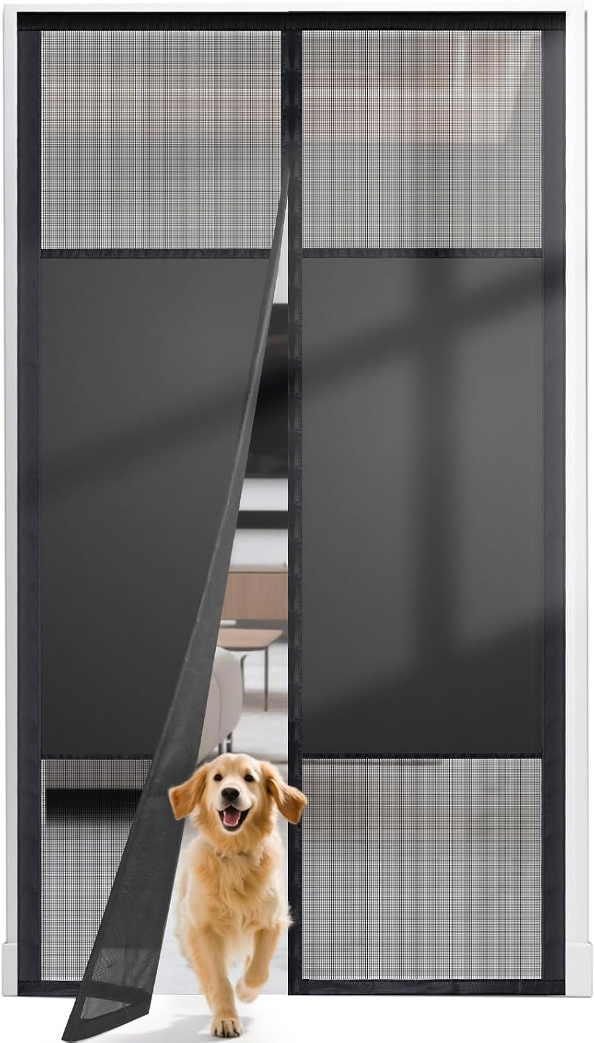 Fillis Magnetisch vliegengaas voor deur, 75 x 210 cm, insectenbescherming, balkondeur, van glasvezel, vliegengordijn, zonder boren, magneetgordijn, deurgordijnen voor balkon, woonkamer, slaapkamer,