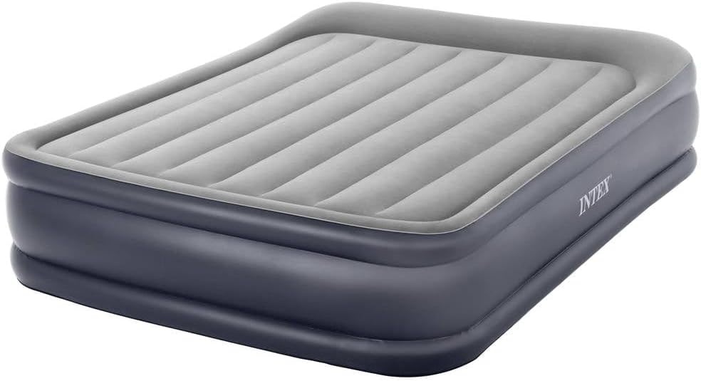 Intex Deluxe Pillow Rest Queen Luchtmatras met Ingebouwde Pomp - 152 x 203 x 42 cm - Grijs