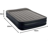 Intex Deluxe Pillow Rest Queen Luchtmatras met Ingebouwde Pomp - 152 x 203 x 42 cm - Grijs