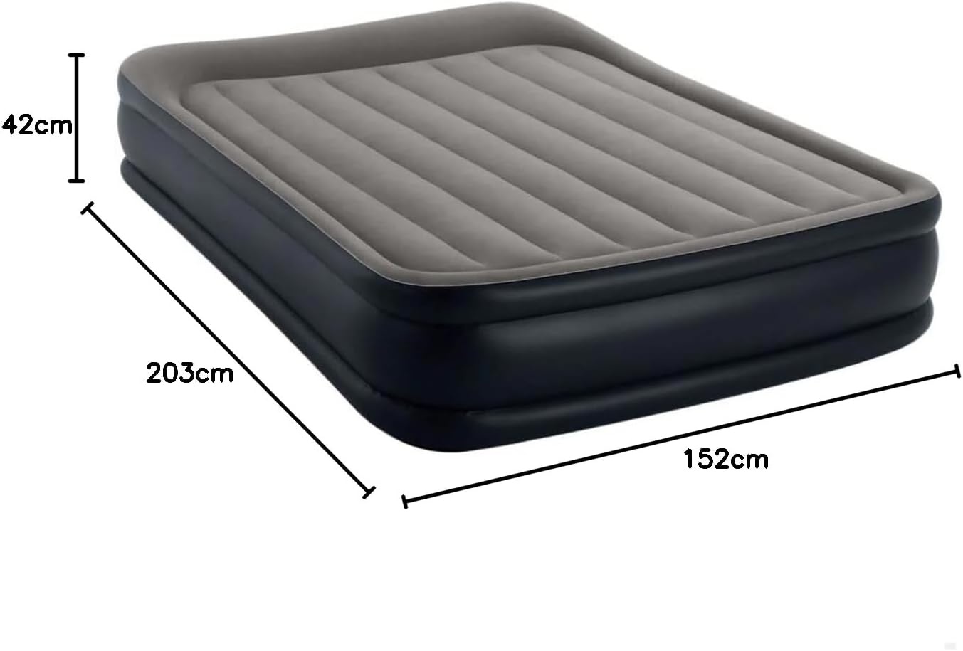 Intex Deluxe Pillow Rest Queen Luchtmatras met Ingebouwde Pomp - 152 x 203 x 42 cm - Grijs
