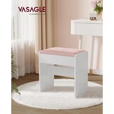 VASAGLE Kruk Kaptafel, Gestoffeerd Fluweel, met Antislip Voetkussentjes