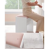 VASAGLE Kruk Kaptafel, Gestoffeerd Fluweel, met Antislip Voetkussentjes
