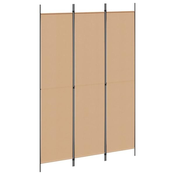 vidaXL 3-Panel Room Divider Beige 150 x 220 cm Stof