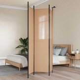 vidaXL 3-Panel Room Divider Beige 150 x 220 cm Stof