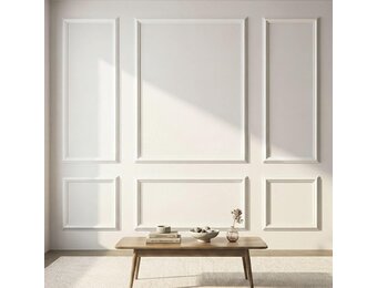 Wandlijstenset, voorgesneden, 6 stuks, decoratieve panelen, montageklaar, van piepschuim, overschilderbaar, wanddecoratie voor woonkamer en slaapkamer, montage met lijm
