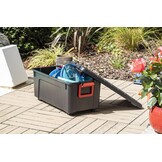 Iris Ohyama Opbergbox met Deksel - 75L - Zwart - Stapelbaar