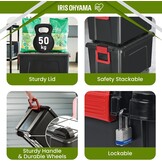 Iris Ohyama Opbergbox met Deksel - 75L - Zwart - Stapelbaar