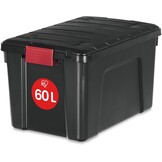 Iris Ohyama Opbergbox met Deksel - 75L - Zwart - Stapelbaar
