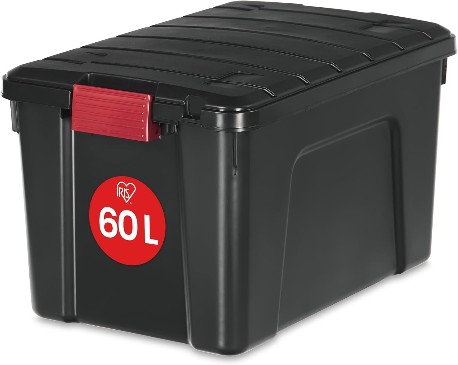 Iris Ohyama Opbergbox met Deksel - 75L - Zwart - Stapelbaar