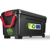 Iris Ohyama Opbergbox met Deksel - 75L - Zwart - Stapelbaar