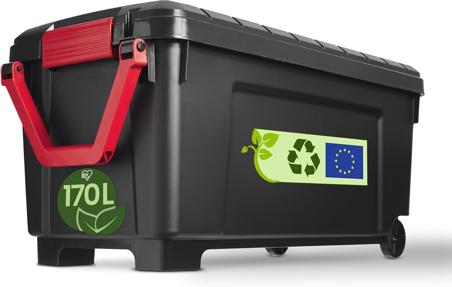 Iris Ohyama Opbergbox met Deksel - 75L - Zwart - Stapelbaar