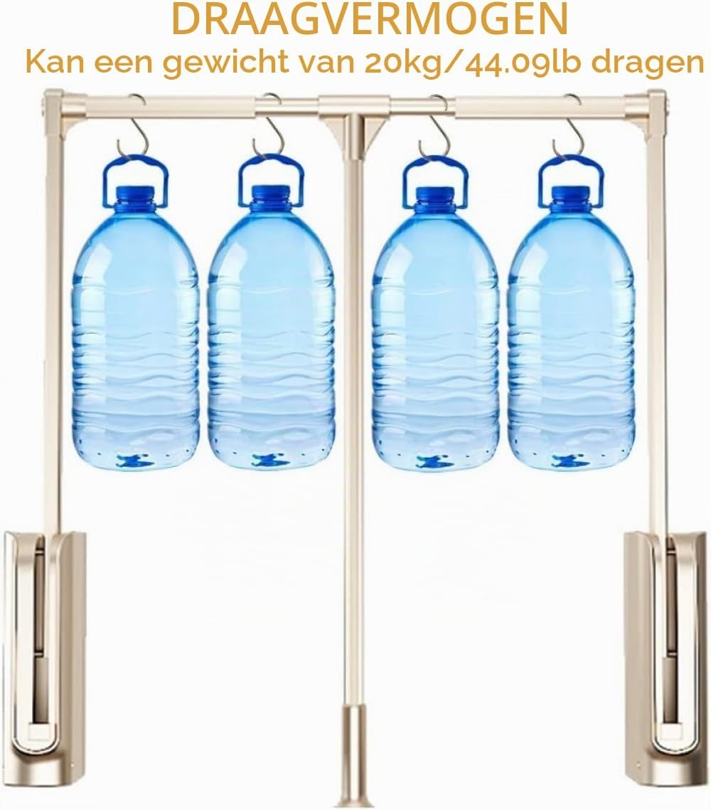 Kledingstang, uittrekbaar, belastbaar 30 kg, verstelbare kapstok, kledingstang, kledingkast, breedte verstelbaar, 89-121 cm.