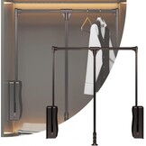 Kledingstang, uittrekbaar, belastbaar 30 kg, verstelbare kapstok, kledingstang, kledingkast, breedte verstelbaar, 89-121 cm.