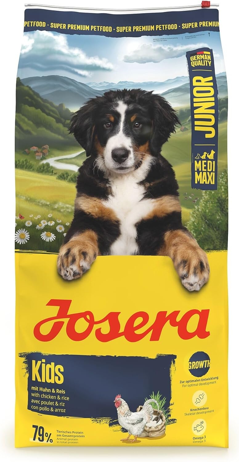 JOSERA Kids Droogvoer voor jonge honden van grotere rassen, 12,5 kg - Maat 12,5 kg (verpakking van 1)