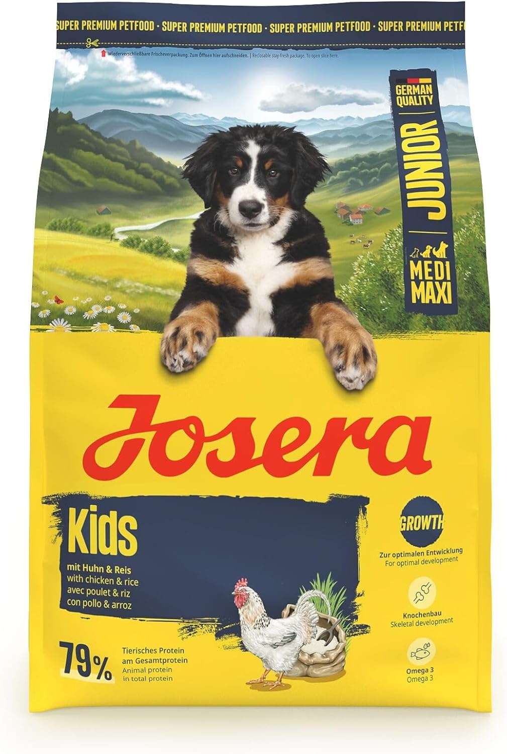JOSERA Kids Droogvoer voor jonge honden van grotere rassen, 12,5 kg - Maat 12,5 kg (verpakking van 1)