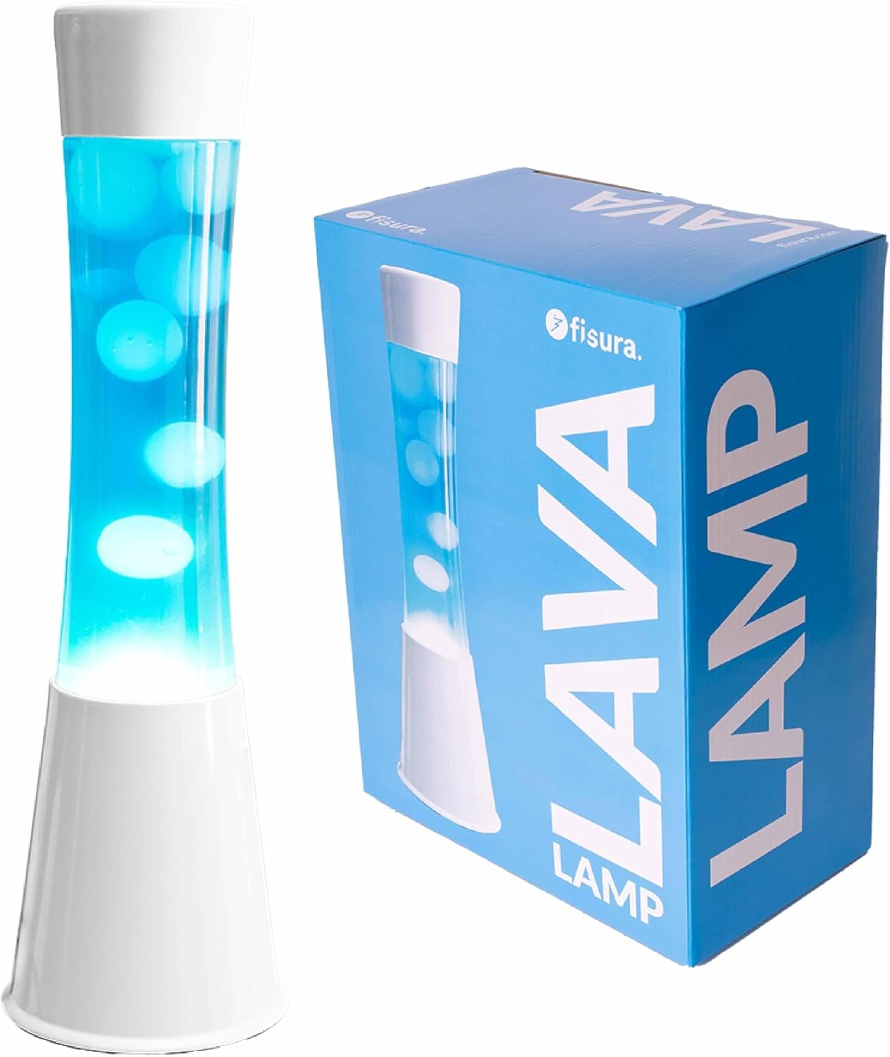 FISURA Lavalampe Wit - 39,5 cm - Inclusief Reservepeertje