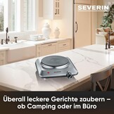 SEVERIN Compacte Kookplaat 18 cm - 1500W - RVS/Zwart