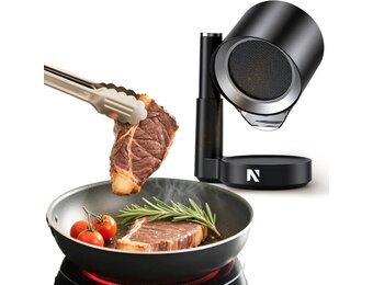 NEWTRY Draagbare afzuigkap, krachtige 3 snelheden, compacte mini-afzuigkap, draagbaar, met 2 wasbare filters, voor huis, keuken, caravan, buiten, hotpot, grill