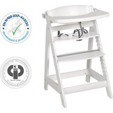 Roba Sit Fun Up hoge stoel incl. afneembare eetplank en beugel, meegroeiend van babystoel tot kinderstoel, houten hoge stoel