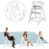 Roba Sit Fun Up hoge stoel incl. afneembare eetplank en beugel, meegroeiend van babystoel tot kinderstoel, houten hoge stoel
