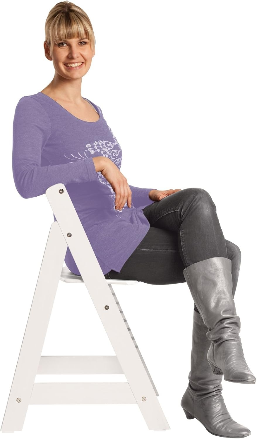 Roba Sit Fun Up hoge stoel incl. afneembare eetplank en beugel, meegroeiend van babystoel tot kinderstoel, houten hoge stoel