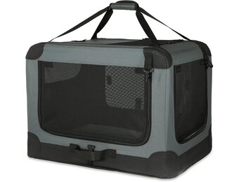 Amazon Basics Draagbare opvouwbare reiskennel met 4 deurtjes en zachte zijkanten, S 66 x 45 x 45cm - Maat S (66 x 46 x 46 cm)