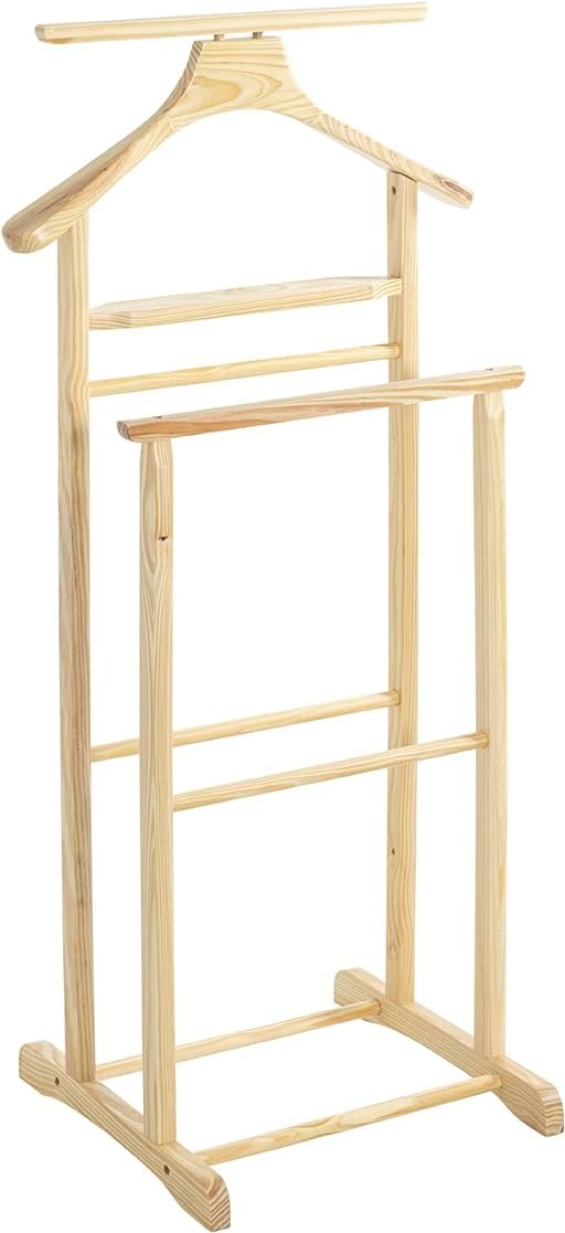 HAKU Dressboy Kledingstandaard - Wit - Massief Hout - 47 x 102 x 36 cm