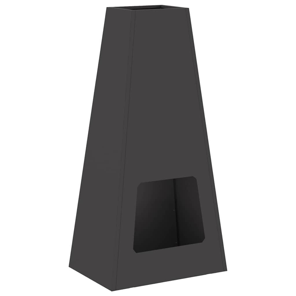 vidaXL Vuurkom Zwart 50 x 35 x 100 cm weervast staal