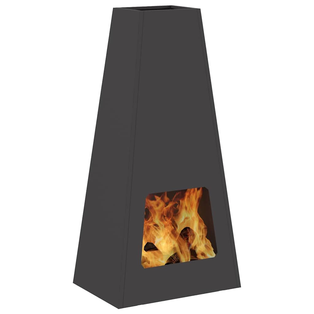vidaXL Vuurkom Zwart 50 x 35 x 100 cm weervast staal
