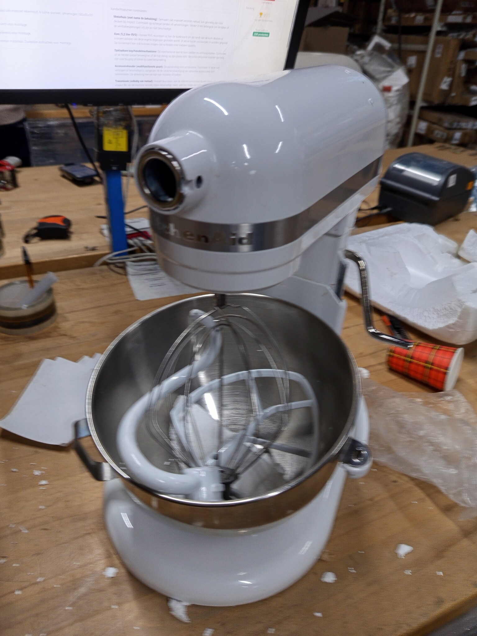 KitchenAid HEAVY DUTY 5KSM55SXXEWH Planetaria met hefschaal, 5,2 liter, wit