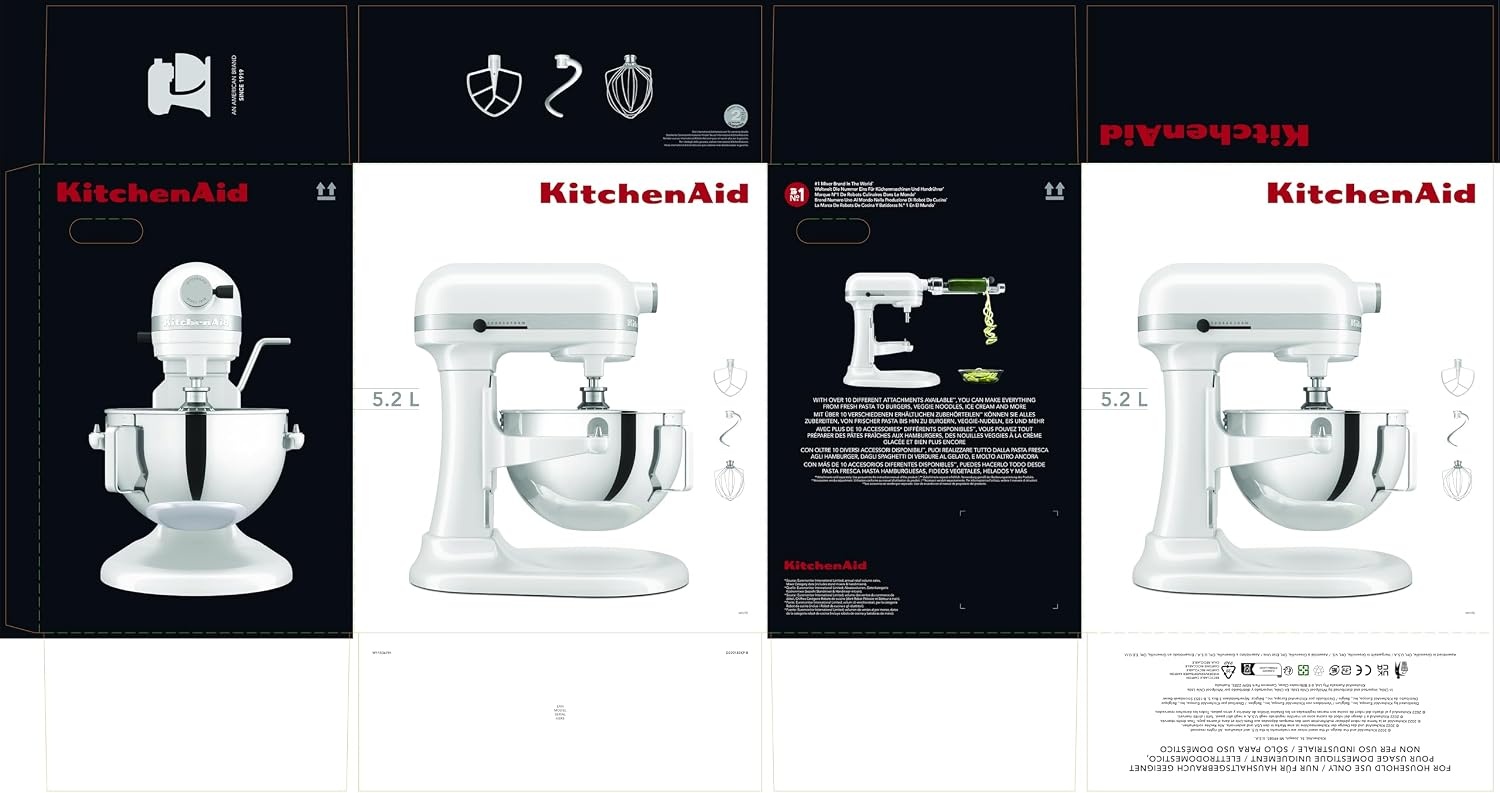KitchenAid HEAVY DUTY 5KSM55SXXEWH Planetaria met hefschaal, 5,2 liter, wit
