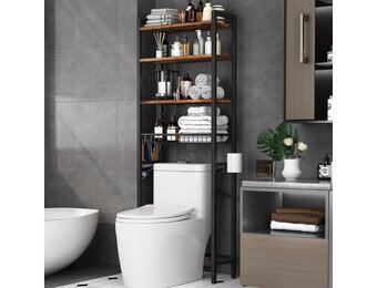 Kalrin Over-The-Toilet Opbergrek - 4 Lagen - Vintage Bruin - 60 x 24 x 173 cm