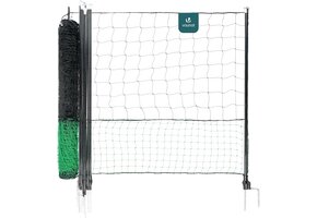 vounot Kippennetset, 30 m, van robuust PE, met toegangsdeur voor buitenverblijf hekken, gevogelte, bescherming voor kippen, eenden, palen, dubbele punten, accessoires inbegrepen - Maat 30M
