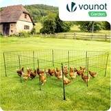 vounot Kippennetset, 30 m, van robuust PE, met toegangsdeur voor buitenverblijf hekken, gevogelte, bescherming voor kippen, eenden, palen, dubbele punten, accessoires inbegrepen - Maat 30M